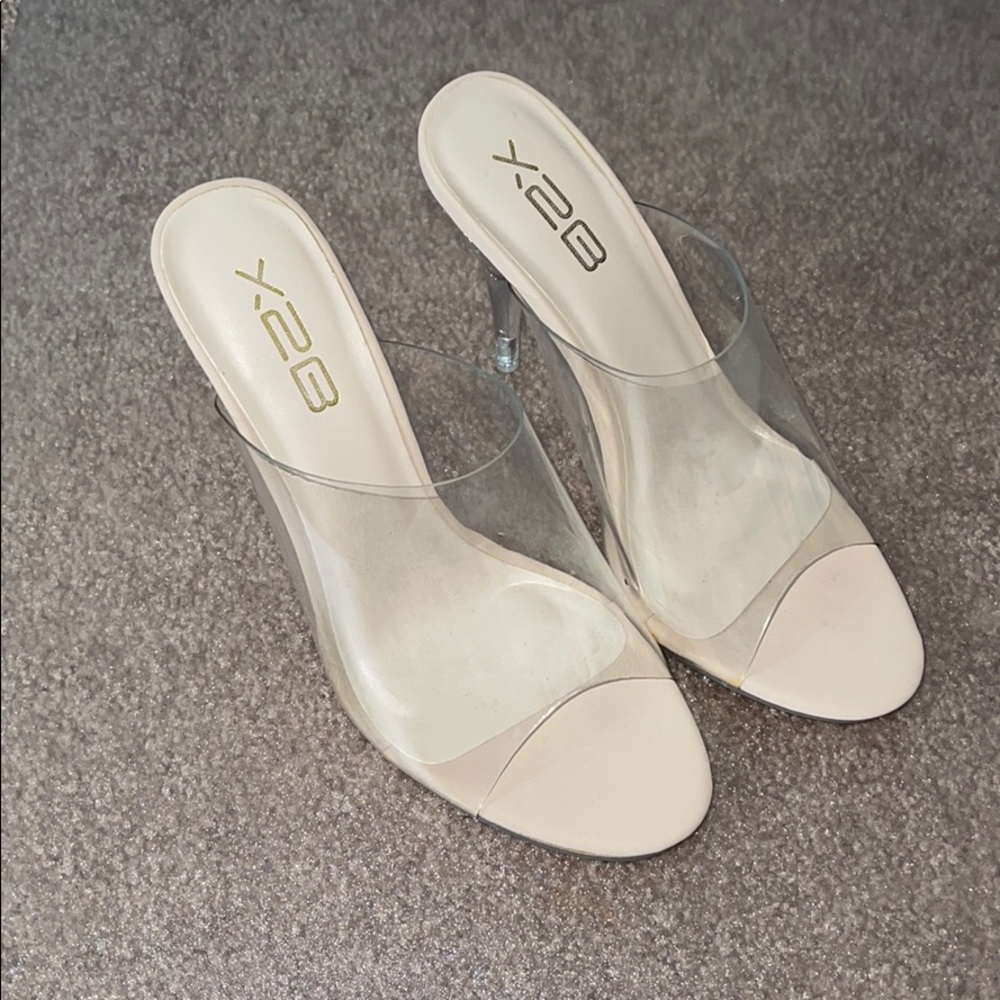Clear slip on heels sz 7